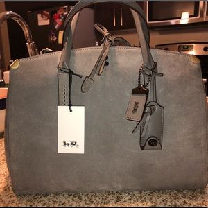 Coach Cooper Carryall Grey Suede-Great Condition